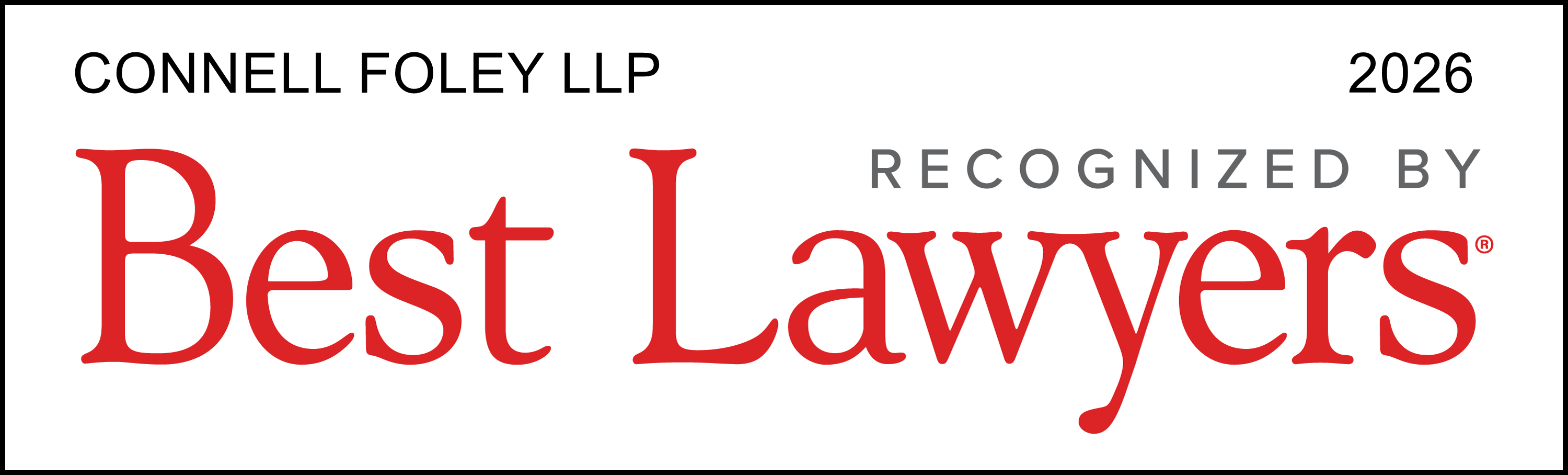 Connell Foley LLP 2026 Recognized by Best Lawyers®